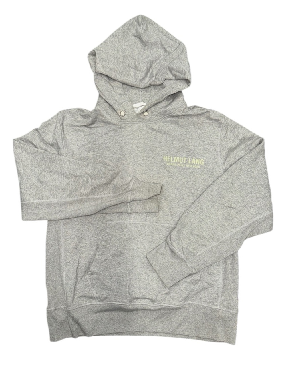 Helmut Lang Men's Light Gray Crewneck Hoodie with Subtle Logo